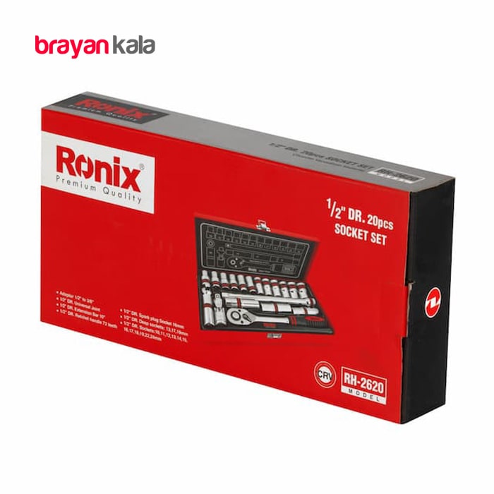 عکس شماره:2 , مجموعه 20 عددی آچار بکس 1/2 اینچ رونیکس مدل RH-2620